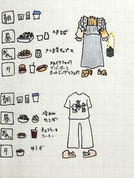 「Design Tshirts Store graniph（デザイン　ティーシャツ　ストア　グラニフ）のアイテム（Tシャツ/カットソー）」を使った、ミチャロフさん（レディース・162cm）の夏コーディネート