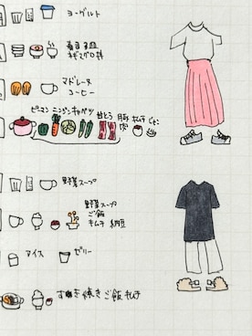 「アイテム（スカート、ピンク系）」を使った、ミチャロフさん（レディース・162cm）の夏コーディネート