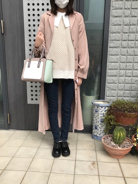 「& chouette（アンドシュエット）のアイテム（ショルダーバッグ）」を使った、るん☆さん（レディース・153cm）の春コーディネート