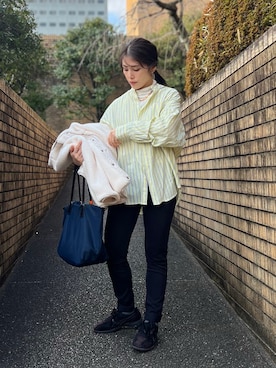 「アイテム（ブラック系）」を使った、がじゅめさん（レディース・151cm）の冬コーディネート