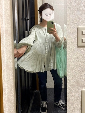 「ティアードブラウス」｜がじゅめさん（レディース・151cm）の春コーディネート