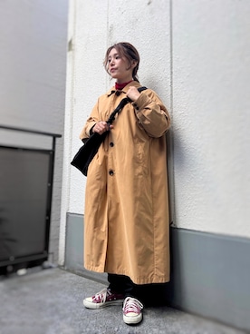 「アイテム（ステンカラーコート）」を使った、がじゅめさん（レディース・151cm）の冬コーディネート