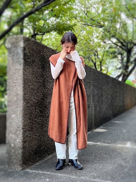 「タートルネック」｜「アイテム（ドレスシューズ）」を使った、がじゅめさん（レディース・151cm）の秋コーディネート