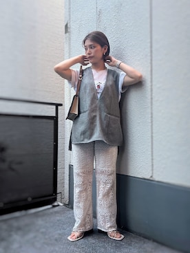 「アイテム（ベスト）」を使った、がじゅめさん（レディース・151cm）の秋コーディネート