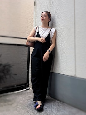 「アイテム（つなぎ/オールインワン）」を使った、がじゅめさん（レディース・151cm）の夏コーディネート