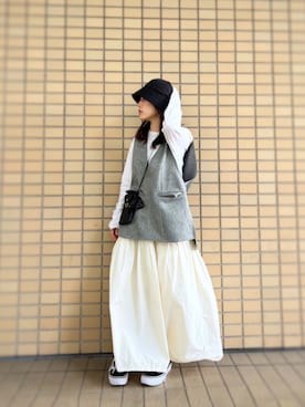 「c.u.l（シーユーエル）のアイテム（帽子）」を使った、がじゅめさん（レディース・151cm）の秋コーディネート