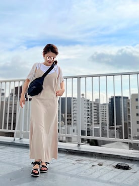 「THE NORTH FACE（ザノースフェイス）のGLAM HIP BAG（ボディバッグ/ウエストポーチ）」を使った、がじゅめさん（レディース・151cm）の夏コーディネート