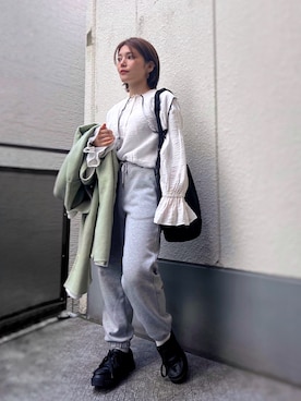 「アイテム（ノーカラーコート）」を使った、がじゅめさん（レディース・151cm）の冬コーディネート