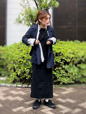 「アイテム（ジャケット/アウター、ブルー系）」を使った、がじゅめさん（レディース・151cm）の冬コーディネート