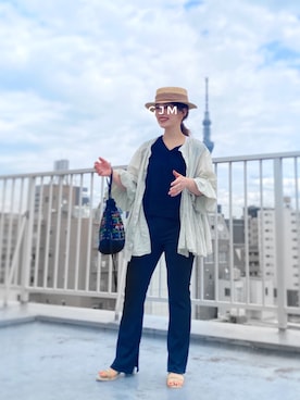 「ごきげんウィーク」｜「アイテム（帽子）」を使った、がじゅめさん（レディース・151cm）の春コーディネート