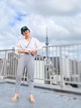 「スウエットパンツ」｜「アイテム（アクセサリー）」を使った、がじゅめさん（レディース・151cm）の秋コーディネート