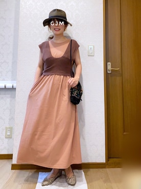 「RAGEBLUE（レイジブルー）のアイテム（帽子）」を使った、がじゅめさん（レディース・151cm）の夏コーディネート