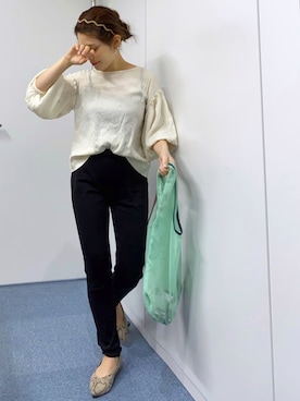 「BEAMS」｜「アイテム（ヘアアクセサリー）」を使った、がじゅめさん（レディース・151cm）の夏コーディネート