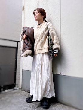 「※ALPHA（アルファ）のアイテム」を使った、がじゅめさん（レディース・151cm）の冬コーディネート