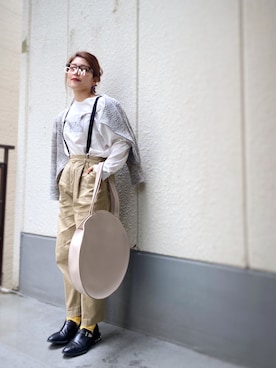 「H&M（エイチ・アンド・エム）のアイテム（ライダースジャケット）」を使った、がじゅめさん（レディース・151cm）の春コーディネート