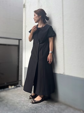 「carino（カリーノ）の【人気商品】ポインテッドトゥバレエシューズ（バレエシューズ）」を使った、がじゅめさん（レディース・151cm）の夏コーディネート