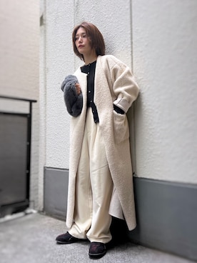 「アイテム（ムートンコート）」を使った、がじゅめさん（レディース・151cm）の冬コーディネート