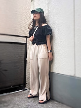 「earth music&ecology（アースミュージックアンドエコロジー）のアイテム」を使った、がじゅめさん（レディース・151cm）の夏コーディネート