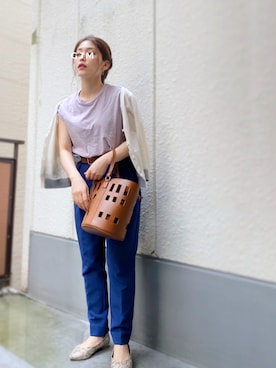 「frames RAY CASSIN（フレームスレイカズン）のアイテム（バッグ）」を使った、がじゅめさん（レディース・151cm）の夏コーディネート