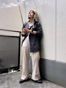 「アイテム（レインシューズ）」を使った、がじゅめさん（レディース・151cm）の秋コーディネート