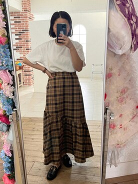 「フォロー、イイネ、お気に入り登録お願いします♡」｜「アイテム（ローファー）」を使った、中島さん（レディース・149cm）の秋コーディネート