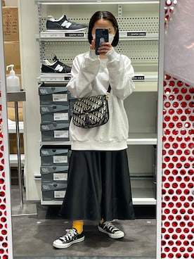 「フォロー、イイネ、お気に入り登録お願いします♡」｜「アイテム（スカート）」を使った、中島さん（レディース・149cm）の秋コーディネート