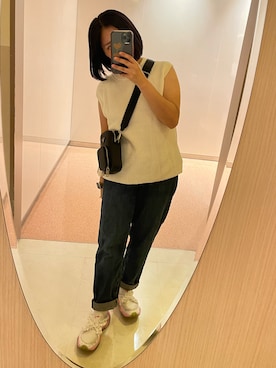 「フォロー、イイネ、お気に入り登録お願いします♡」｜「アイテム（スニーカー）」を使った、中島さん（レディース・149cm）の夏コーディネート
