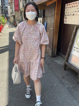 「フォロー、イイネ、お気に入り登録お願いします♡」｜「アイテム（ワンピース）」を使った、中島さん（レディース・149cm）の夏コーディネート