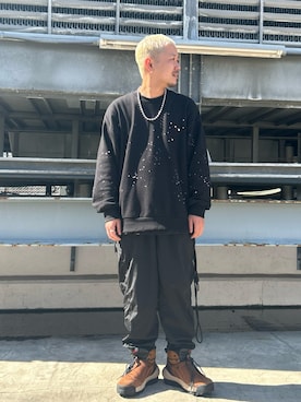 「tk.TAKEO KIKUCHI（ティーケータケオキクチ）のアイテム（スウェット）」を使った、so-yaさん（メンズ・169cm）の冬コーディネート