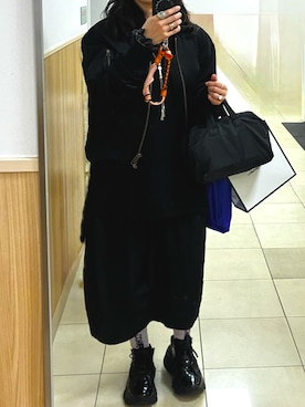 「TIMEX（タイメックス）のアイテム」を使った、Meg Iwamotoさん（レディース・162cm）の冬コーディネート