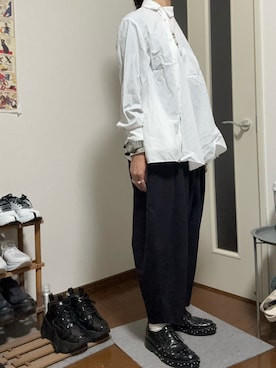 「COMME des GARCONS（コムデギャルソン）のアイテム（トップス）」を使った、Meg Iwamotoさん（レディース・162cm）の春コーディネート
