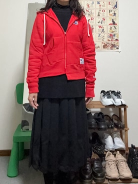 「UNDERCOVER（アンダーカバー）のアイテム」を使った、Meg Iwamotoさん（レディース・162cm）の冬コーディネート