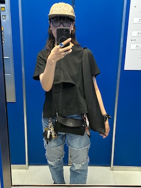 「アイテム（財布）」を使った、Meg Iwamotoさん（レディース・162cm）の夏コーディネート