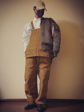 「XLARGE（エクストララージ）のアイテム（MA-1）」を使った、yamatoさん（メンズ・168cm）の冬コーディネート