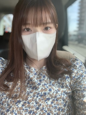 「アイテム（マスク、オレンジ系）」を使った、sayoさん（レディース・157cm）の春コーディネート