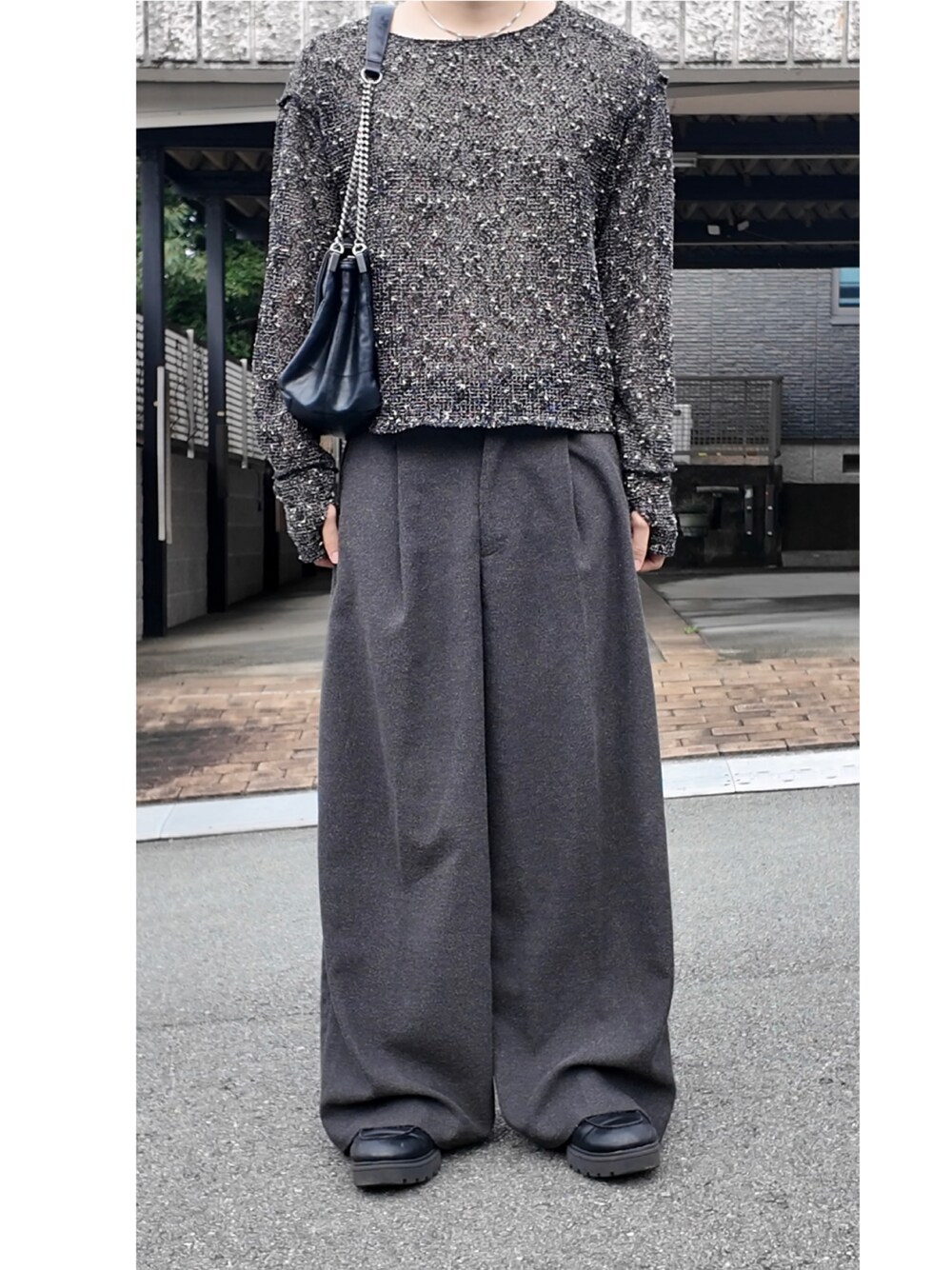最終値下げ【soerte】ルーズスラブメッシュニットプルオーバー　サイズ2 Loose slub mesh knit pullover / ルーズスラブメッシュニット