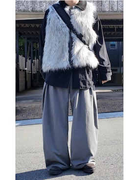 Knit docking fur vest/ニットドッキングファーベストを使った人気