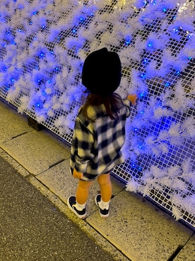 「アイテム（帽子）」を使った、あーさんさん（キッズ・100cm）の秋コーディネート