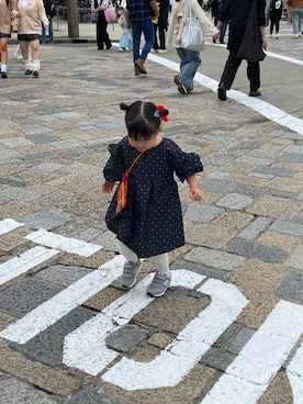 「アイテム（ワンピース/ドレス）」を使った、あーさんさん（キッズ・90cm）の秋コーディネート