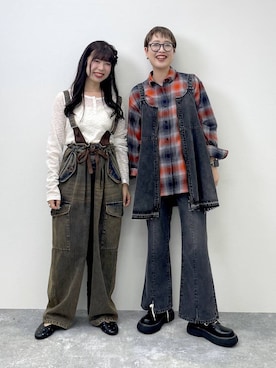「niko and...（ニコアンド）のオリジナルクラウンパント伊達メガネ＆サングラス（メガネ）」を使った、　くまななさん（レディース・163cm・30代）の夏コーディネート