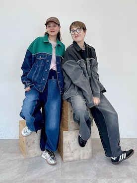「女子会」｜「アイテム（ジャケット/アウター）」を使った、　くまななさん（レディース・163cm）の夏コーディネート
