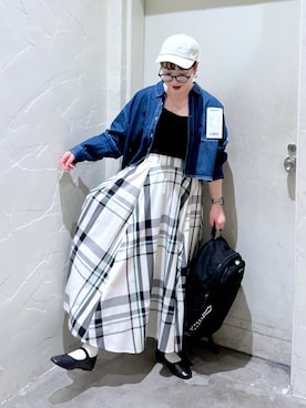 「アイテム（キャップ）」を使った、　くまななさん（レディース・163cm・20代）の春コーディネート