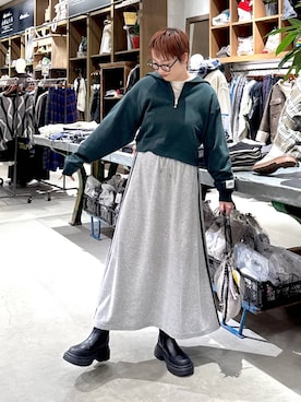 「アイテム（スウェット）」を使った、　くまななさん（レディース・163cm・30代）の冬コーディネート