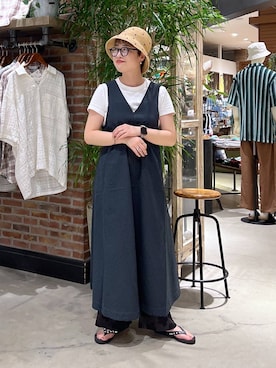 「アイテム（帽子）」を使った、　くまななさん（レディース・163cm・30代）の夏コーディネート