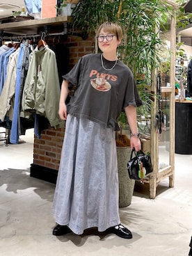 「niko and ...」｜「アイテム（バレエシューズ）」を使った、　くまななさん（レディース・163cm）の春コーディネート