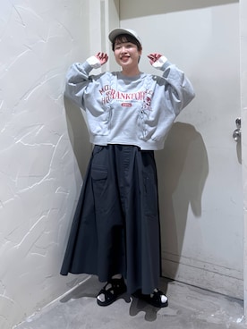 「アイテム（キャップ）」を使った、　くまななさん（レディース・163cm・20代）の春コーディネート