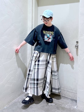 「アイテム（キャップ）」を使った、　くまななさん（レディース・163cm・20代）の春コーディネート