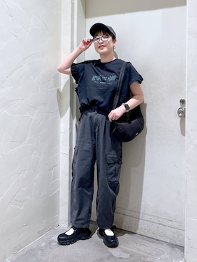 「アイテム（キャップ）」を使った、　くまななさん（レディース・163cm・20代）の春コーディネート