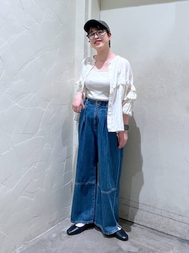 「アイテム（キャップ）」を使った、　くまななさん（レディース・163cm・20代）の春コーディネート
