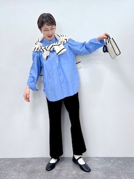 「ニコアンド」｜「アイテム（バレエシューズ）」を使った、　くまななさん（レディース・163cm）の春コーディネート